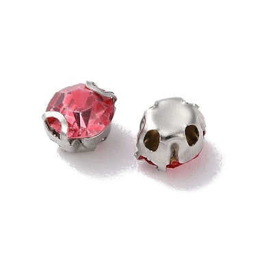 Krysspärlor rhinestones mörkrosa 4 mm (100st)