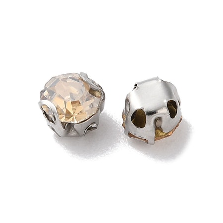 Krysspärlor rhinestones, champagne, 4mm (100st)