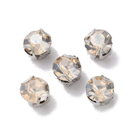 Krysspärlor rhinestones, champagne, 4mm (100st)
