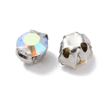 Krysspärlor rhinestones klar AB-pläterad 4 mm 100st