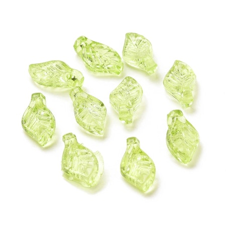Löv av akryl, ljusgrön, 9,5mm (20st)