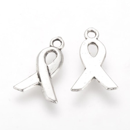 Band, cancer awareness, silver, 14x9mm (20st)