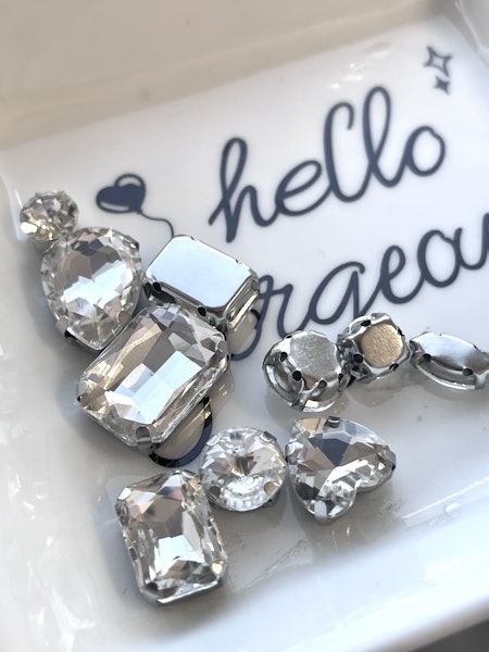 Multistrand rhinestones, transparent mix (10st)