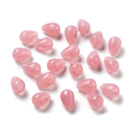 Droppar av akryl, pale violet red, 15,5x10mm (20st)