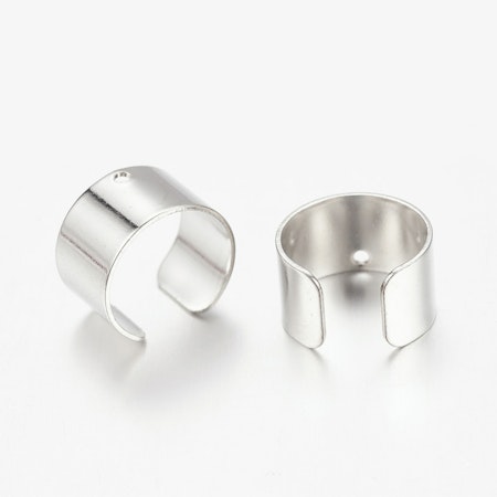 Ear cuff av mässing, silver, 10mm (10st)