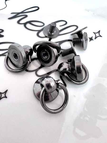 Skruvbail, fäste för kedja eller handtag, svart, 10mm (4st)