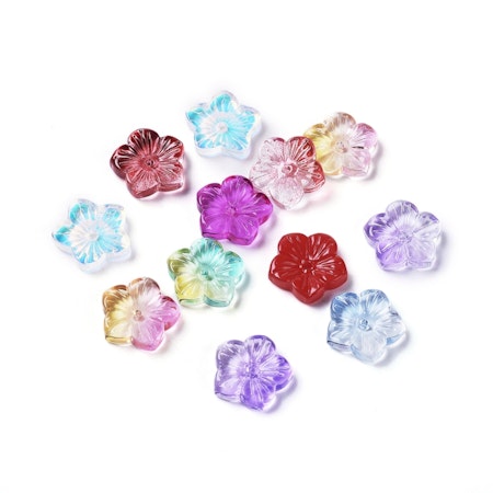 Blommor av glas, mix, 13mm (20st)
