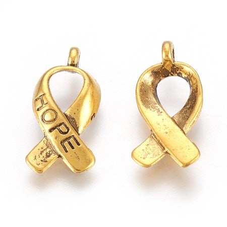 Hope, Band, cancer awareness, guld, 17x8mm (20st)