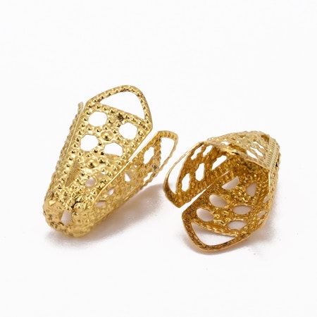 Pärlhatt, pärlkon, guld, 16x10mm (20st)