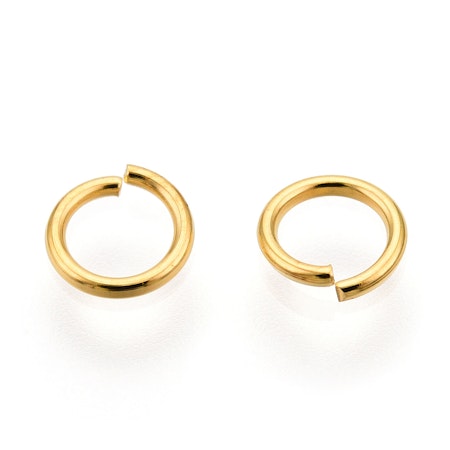 Små bindringar, 5mm, järn, guld (100st)