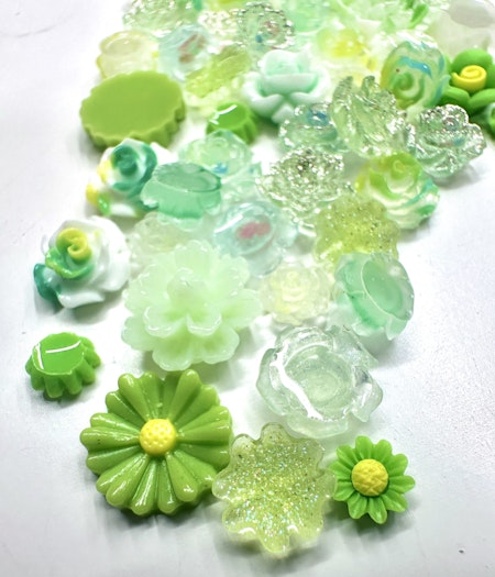 Självlysande grön/mint nailart mix (50st)