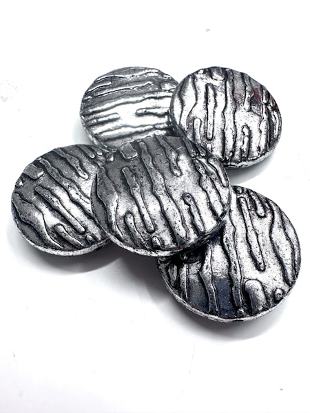 Stora platta runda pärlor, silver, 28mm (5st)