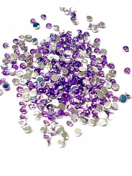 Rhinestones, halvpärlor, lila, 2mm (500st)