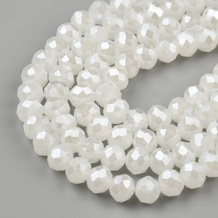 Sträng glaspärlor, pärlpläterad, 3.5mm, runda slipade (115st)