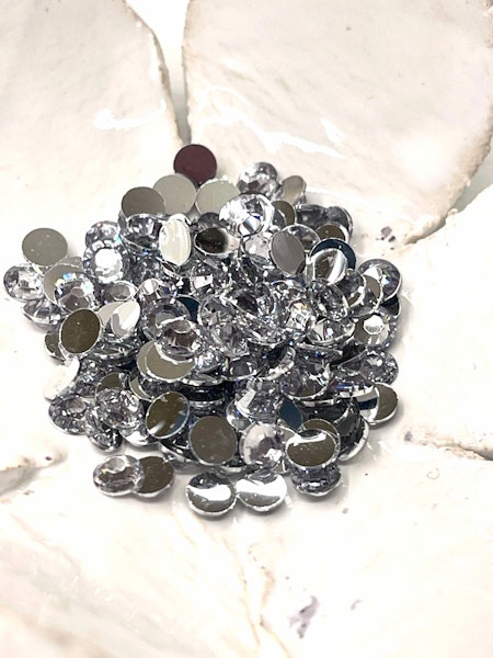 Rhinestones, halvpärlor, klar, 4mm (250st)