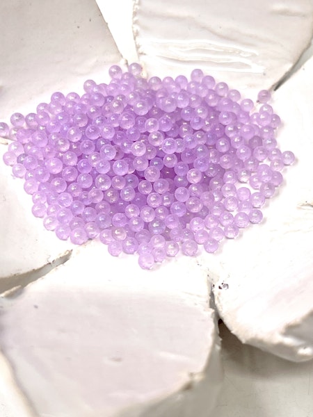 Glaspärlor utan hål, 2mm, lila caviar beads (20g, ca 1250st)