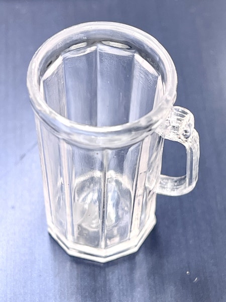 Dricksglas, kantig, miniatyr av plast, 37,5mm (st)