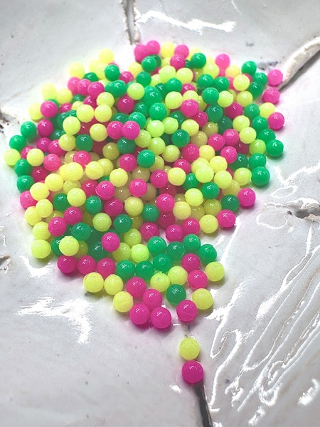 Pärlor utan hål, 2mm, neon, 5g, caviar beads (1000st)