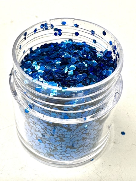 Burk med miljövänligt glitter, royal blue, storkornigt (7ml)