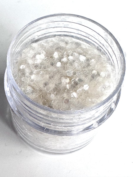 Burk med Miljövänligt glitter, transparent, storkornigt (7ml)