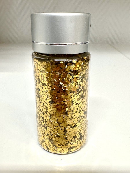 Burk med Miljövänligt glitter, guld, storkornigt (35ml)