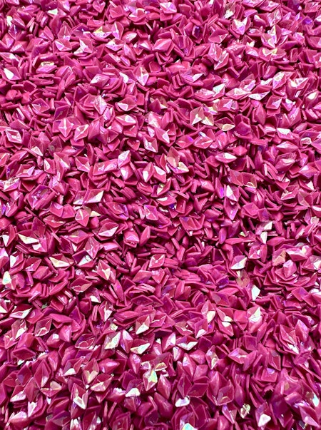 Burk med rosalila nailart, strössel, ruter, 4mm (20ml)