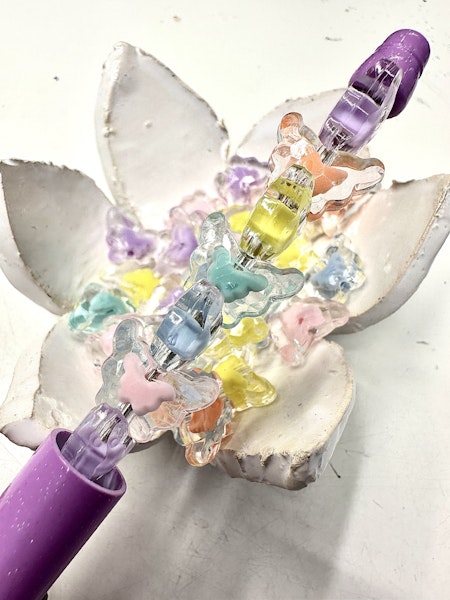 Slipade fjärilar, bead in bead, pastell, 15.5mm (20st)