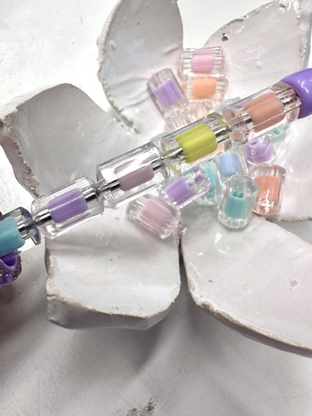 Slipad cylinder, bead in bead, pastell, 12.5mm (20st)