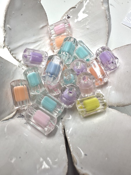 Slipad cylinder, bead in bead, pastell, 12.5mm (20st)