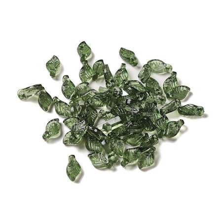 Löv av akryl, mörkgrön, 9,5mm (20st)