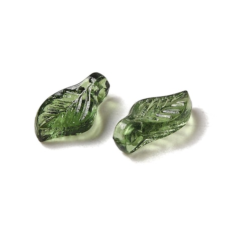 Löv av akryl, mörkgrön, 9,5mm (20st)