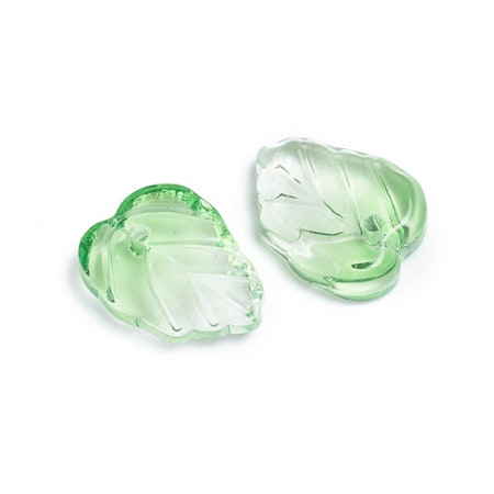 Löv av glas, tvåfärgad, 13,5mm (10st)