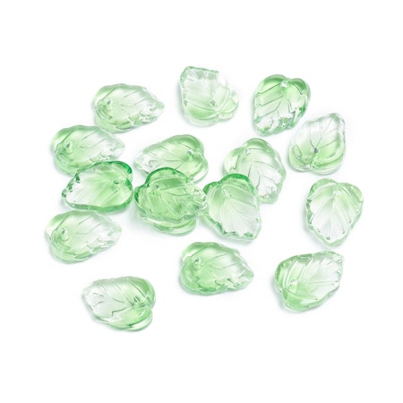 Löv av glas, tvåfärgad, 13,5mm (10st)