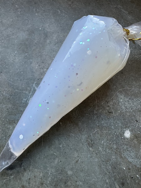 Jelly glitter, flufflim, vinter, 50ml, decoden, cream glue