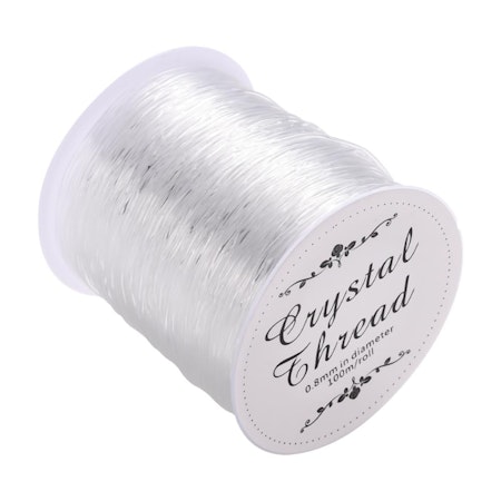 100 meter 0,8mm elastisk tråd, genomskinlig