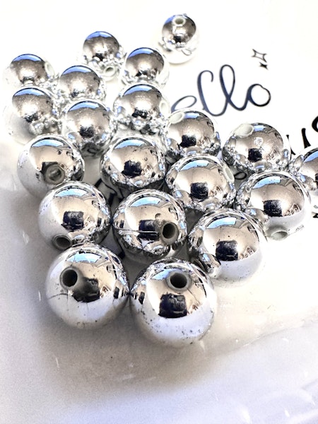 Stora runda CCB, silver, 12mm (20st)