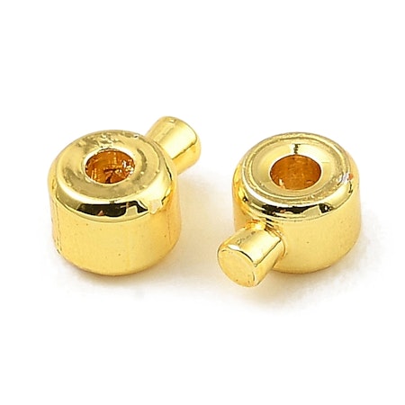 Klämpärla deluxe med propp, 18k Guld, 3,5x4,5mm (5st)
