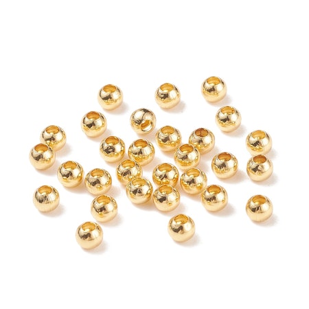 Runda pärlor äkta 18K guld 3 mm 50st