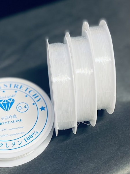 Elastisk tråd, 0,4mm, genomskinlig (20 meter)