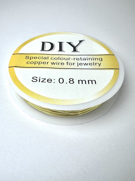 Kopparwire, 0.8mm, guld, long lastning (3,5 meter)
