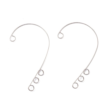 Ear cuff, wrap around, behövs inte hål, rostfritt stål (4st)