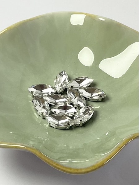 Multistrand rhinestones transparent horseeye 15x7 mm 10st