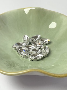Multistrand rhinestones transparent horseeye 15x7 mm 10st