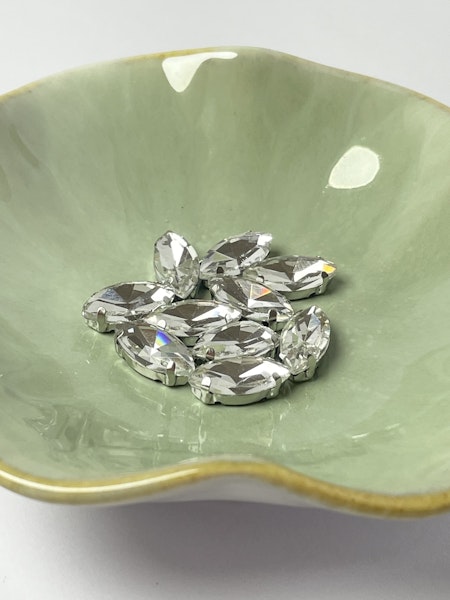 Multistrand rhinestones transparent horseeye 15x7 mm 10st