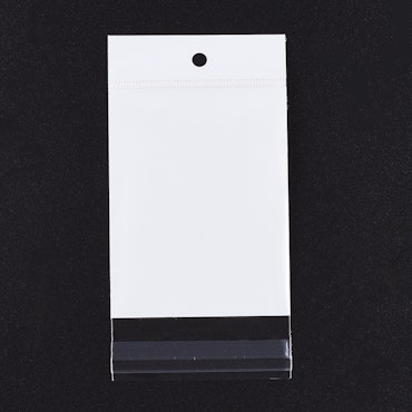 Cellofanpåsar med pärlfilm och hål för upphängning, 14x8cm (50st)