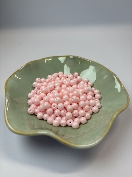 Baking paint glaspärlor, Peony, 5mm (ca 100st)
