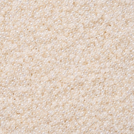 Seed beads av glas, skimrande cremevit 12/0 klass A, jämna, 2x1.5mm (20g)