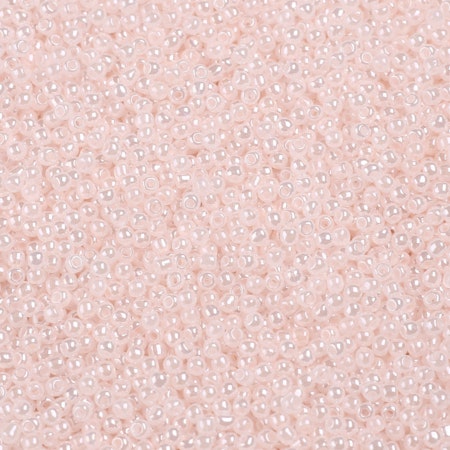 Seed beads av glas, skimrande ljusrosa 12/0 klass A, jämna, 2x1.5mm (20g)