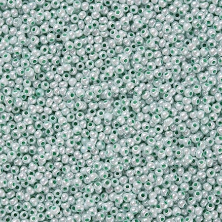 Seed beads av glas, skimrande aquamarine, 11/0 klass A, jämna, 2,3x1.5mm (20g)