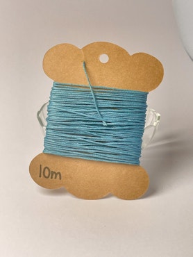 Vaxad bomullstråd, teal, 1mm (10 meter)